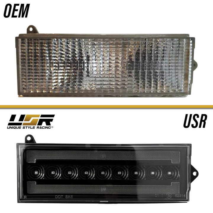 1984 - 1996 Jeep Cherokee Front Clear or Smoke Lens Switchback LED Bumper Turn Signal Light