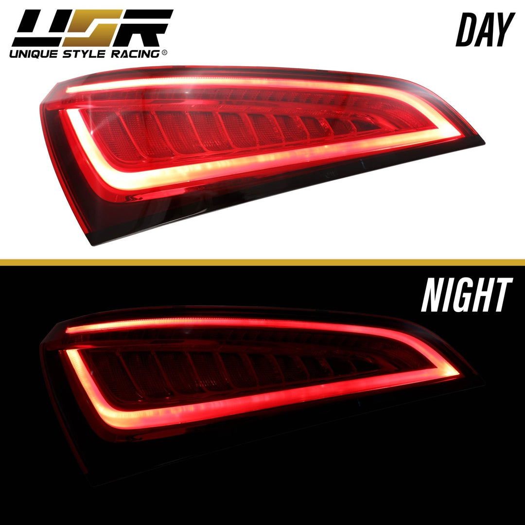 2008 - 2012 Audi Q5 Facelift Style Red Clear Lens FULL LED Upgrade Tail Lights