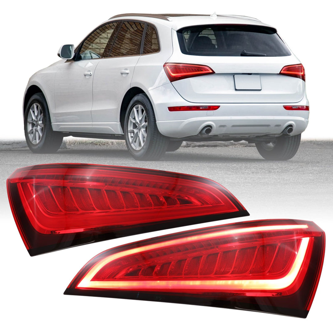 2008 - 2012 Audi Q5 Facelift Style Red Clear Lens FULL LED Upgrade Tail Lights