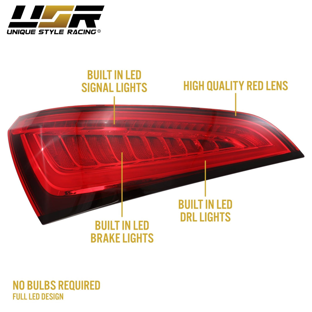 2008 - 2012 Audi Q5 Facelift Style Red Clear Lens FULL LED Upgrade Tail Lights