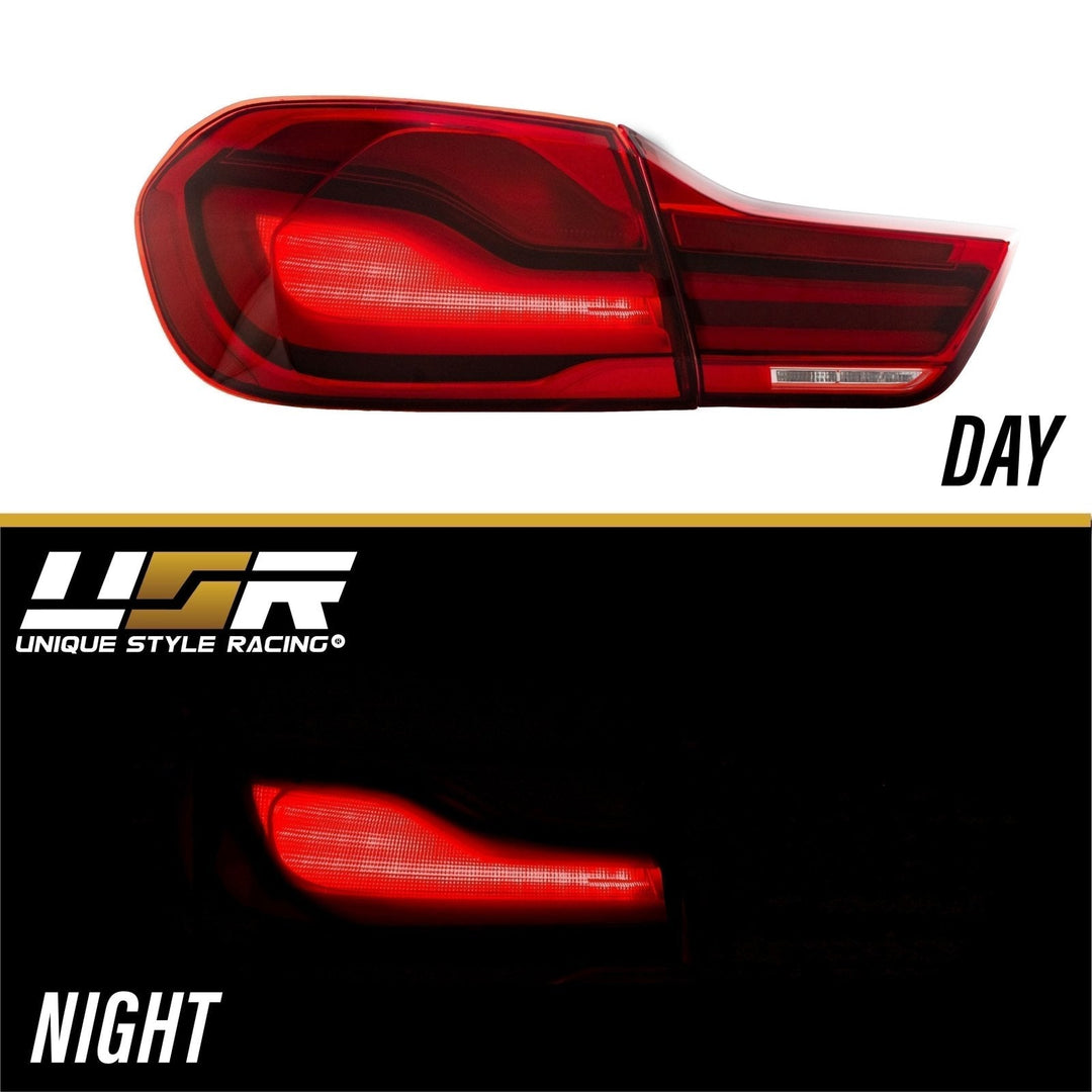 2014 - 2017 BMW 4 Series 18+ LCI OE Style LED Light Bar Red Lens 4 Piece Tail Light