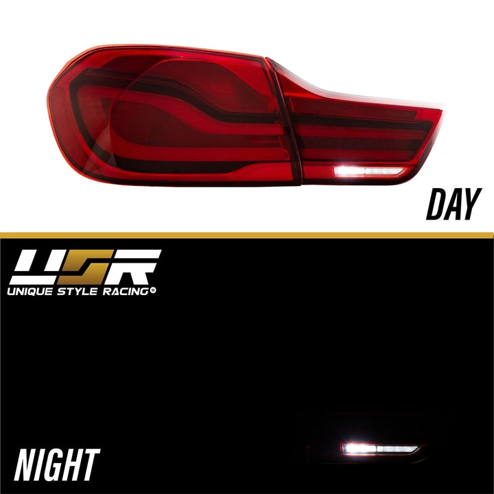 2014 - 2017 BMW 4 Series 18+ LCI OE Style LED Light Bar Red Lens 4 Piece Tail Light