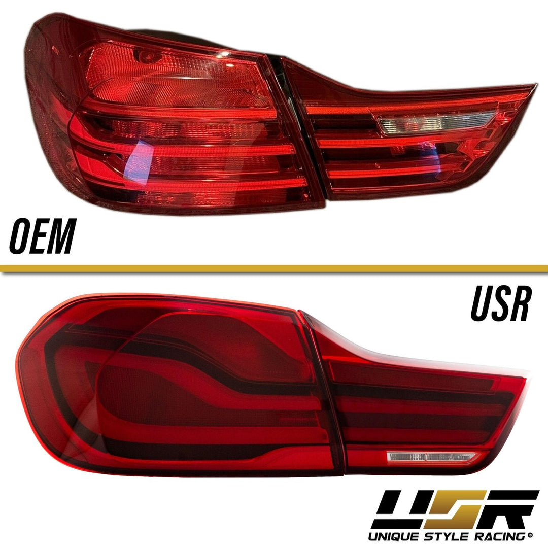 2014 - 2017 BMW 4 Series 18+ LCI OE Style LED Light Bar Red Lens 4 Piece Tail Light