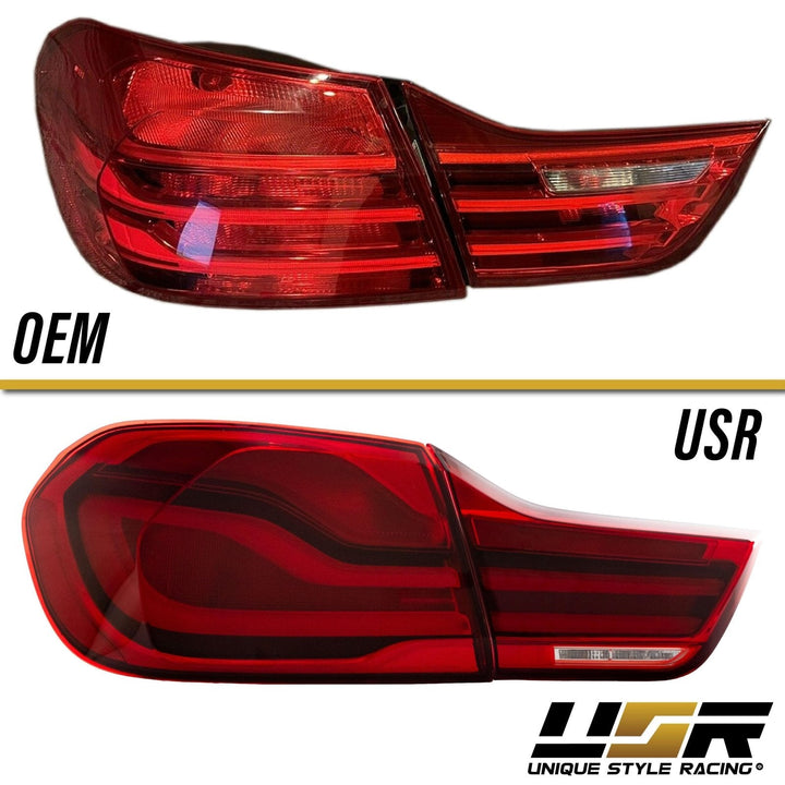 2014 - 2017 BMW 4 Series 18+ LCI OE Style LED Light Bar Red Lens 4 Piece Tail Light