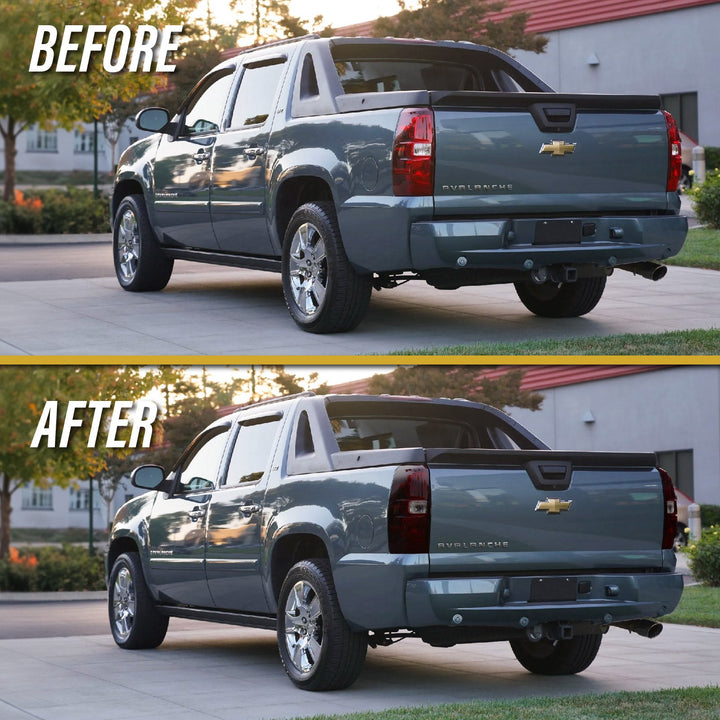 2007-2013 Chevrolet Chevy Avalanche Dark Cherry Red Lens Tail Lights