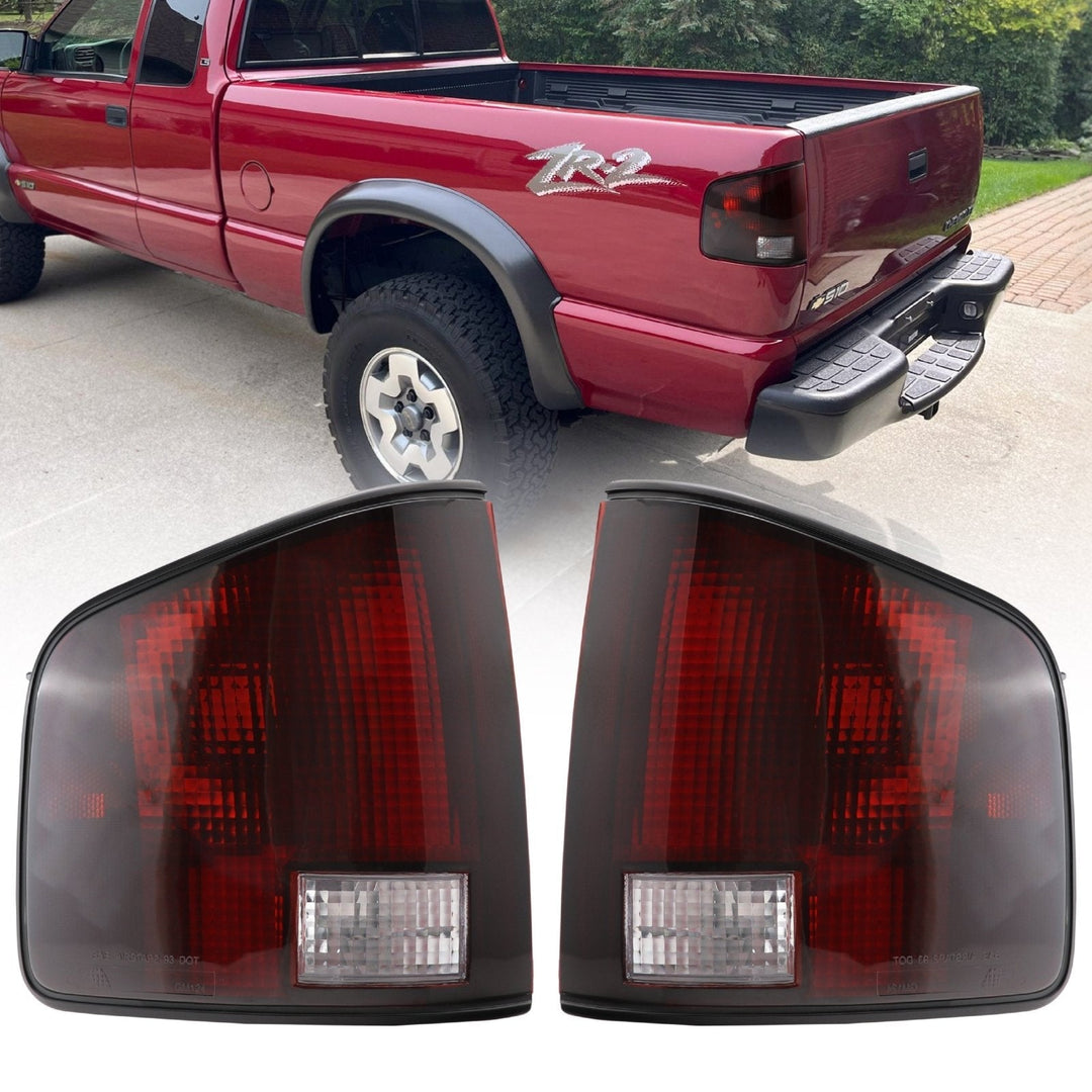 1994 - 2004 Chevrolet Chevy S - 10 Pick Up / GMC Sonoma & 1996 - 2000 Isuzu Hombre Dark Red Smoke Lens Tail Lights