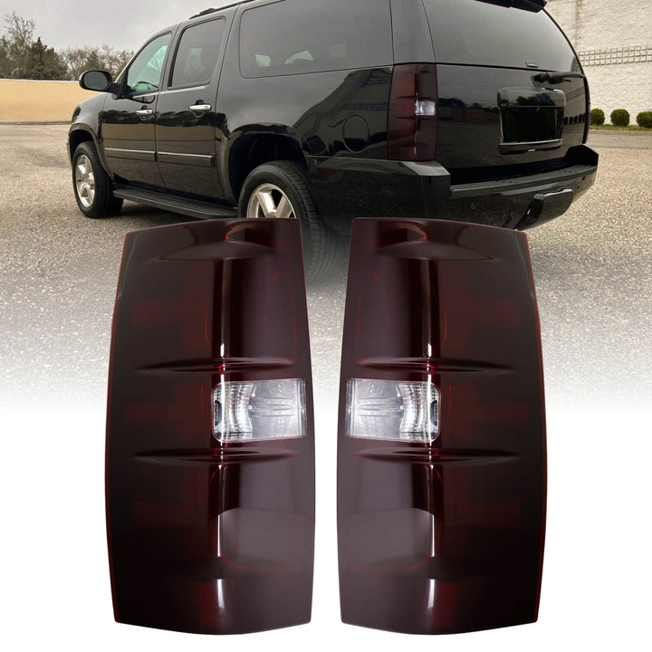 2007 - 2014 Chevrolet Suburban & Tahoe Dark Smoke Red Lens Tail Lights