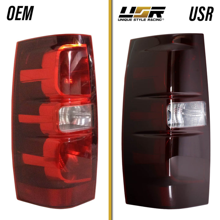 2007 - 2014 Chevrolet Suburban & Tahoe Dark Smoke Red Lens Tail Lights