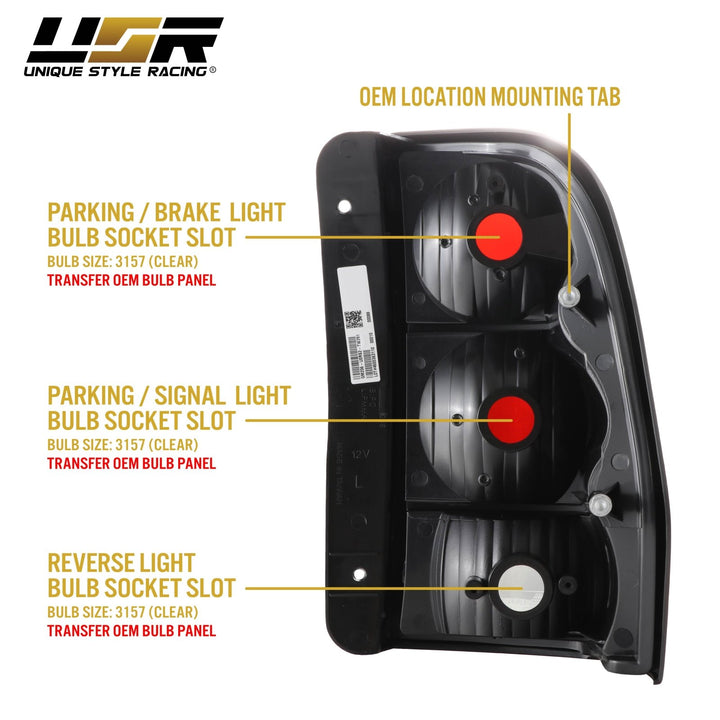 2002 - 2009 Chevrolet Trailblazer & 2007 - 2014 Chevrolet Suburban / Tahoe Dark Cherry Red Lens Tail Light