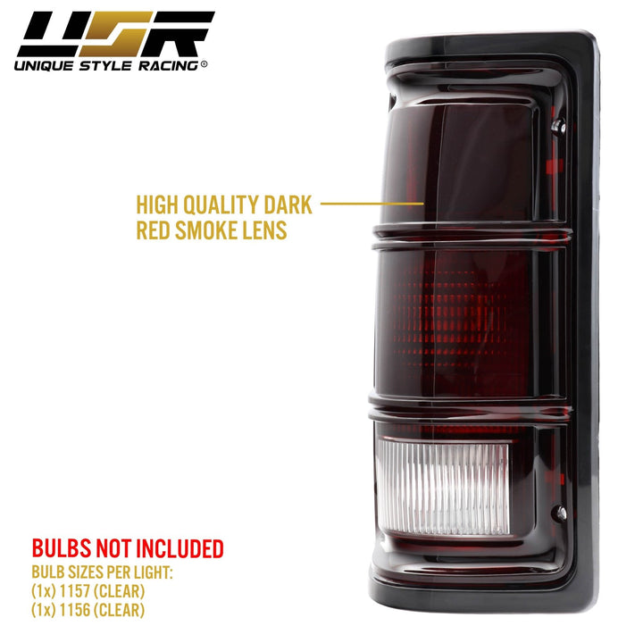 1988 - 1996 Dodge Dakota Pickup Truck Dark Red Smoked Lens Tail Lights