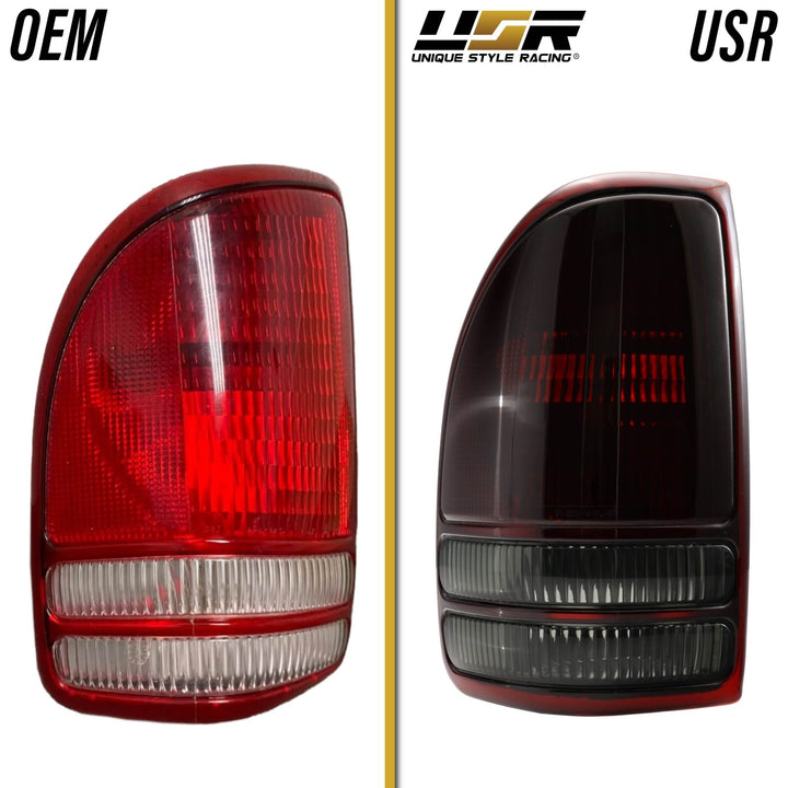 1998 - 2004 Dodge Dakota Pickup Truck Dark Red Smoked Lens Tail Lights