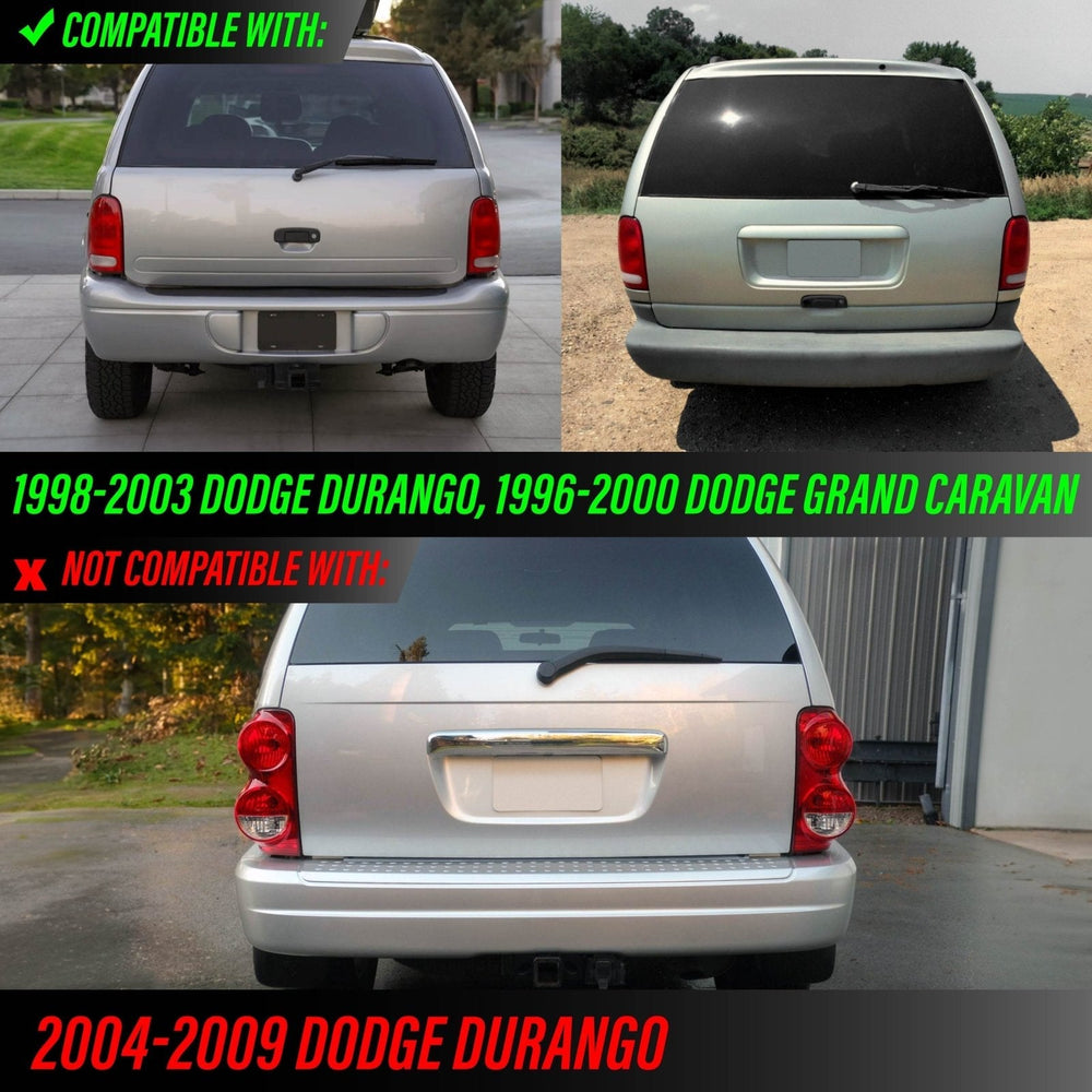 1998 - 2003 Dodge Durango & 1996 - 2000 Chrysler Grand Caravan / Caravan Dark Red Smoke Lens Tail Lights