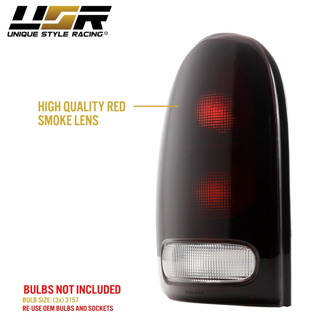 1998 - 2003 Dodge Durango & 1996 - 2000 Chrysler Grand Caravan / Caravan Dark Red Smoke Tail Lights