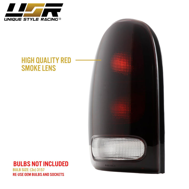 1998 - 2003 Dodge Durango & 1996 - 2000 Chrysler Grand Caravan / Caravan Dark Red Smoke Tail Lights