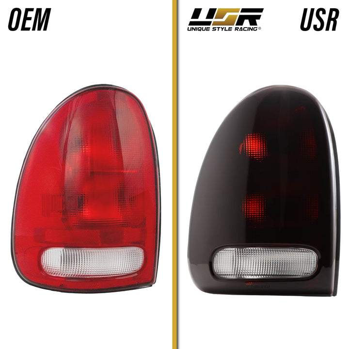 1998 - 2003 Dodge Durango & 1996 - 2000 Chrysler Grand Caravan / Caravan Dark Red Smoke Tail Lights