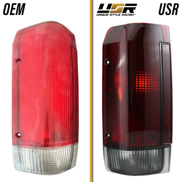 1987-1989 Ford F-150 / F-250 / F-350 & Bronco Dark Red Smoke Lens Tail Light