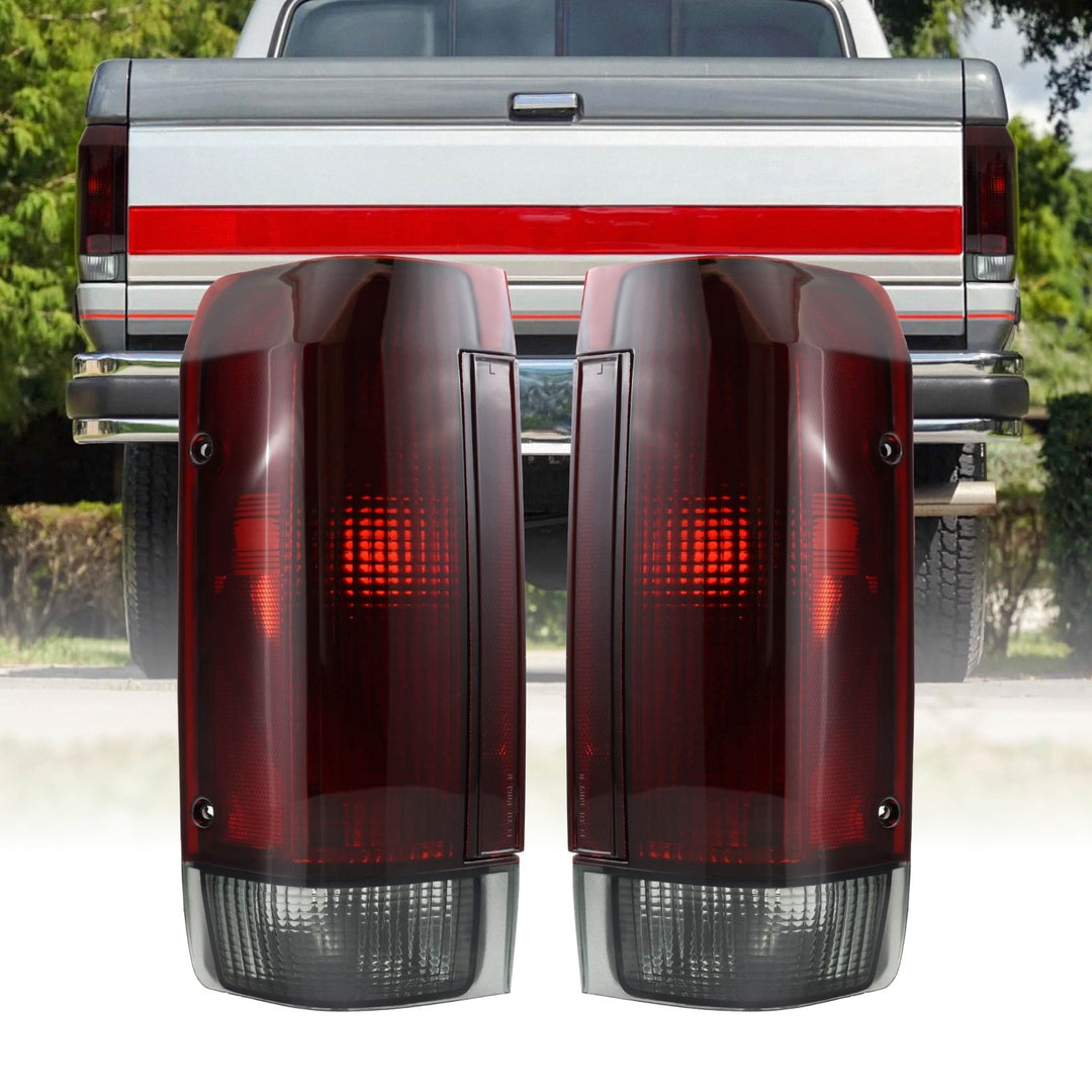 1987 - 1989 Ford F - 150 / F - 250 / F - 350 & Bronco Dark Red Smoke Lens Tail Light