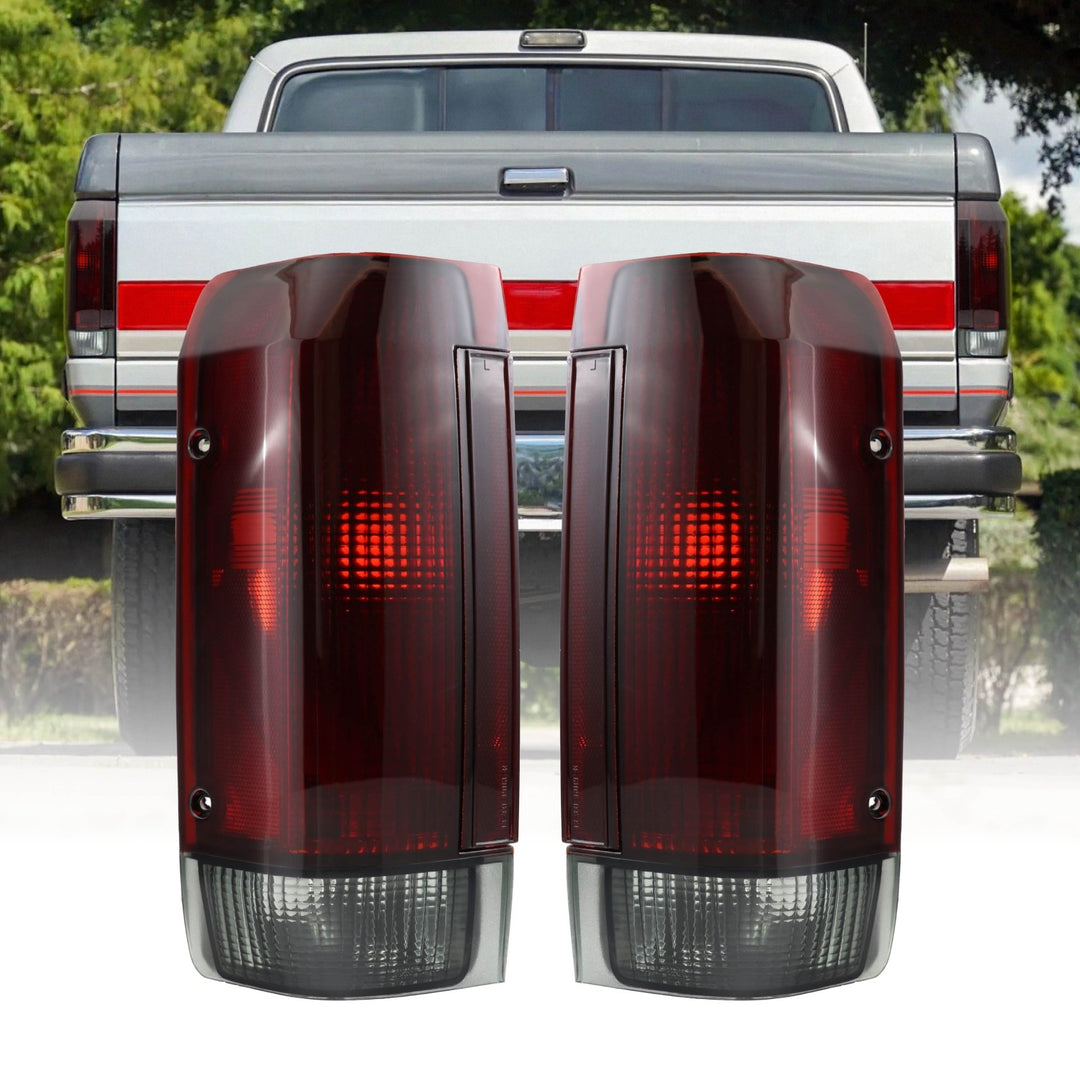 1987-1989 Ford F-150 / F-250 / F-350 & Bronco Dark Red Smoke Lens Tail Light