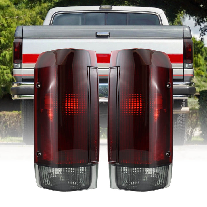 1987-1989 Ford F-150 / F-250 / F-350 & Bronco Dark Red Smoke Lens Tail Light