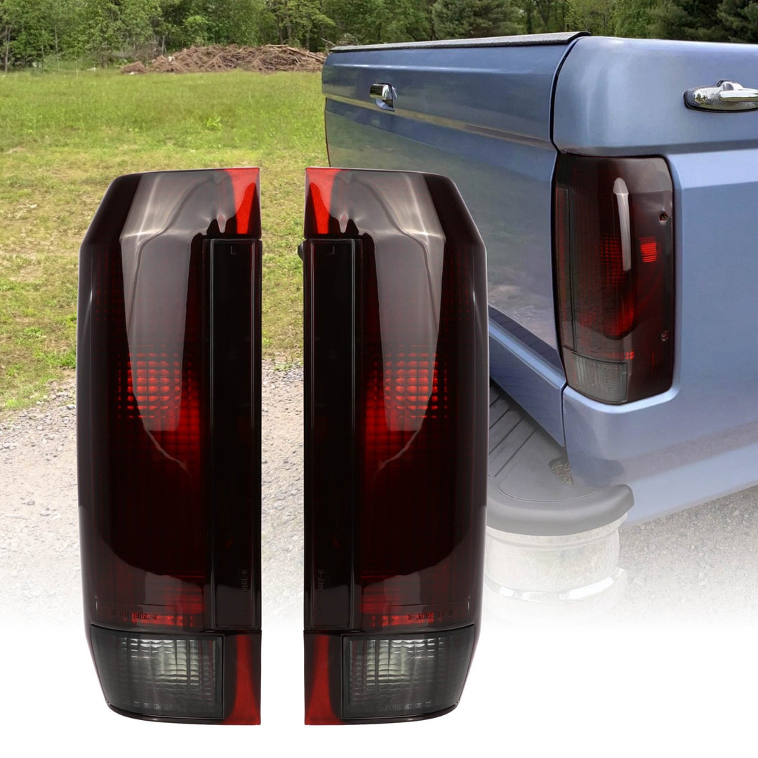 1990 - 1996 Ford F - 150 / F250 / F350 Super Duty Truck & 1990 - 1996 Bronco Dark Red Smoke Lens Tail Light