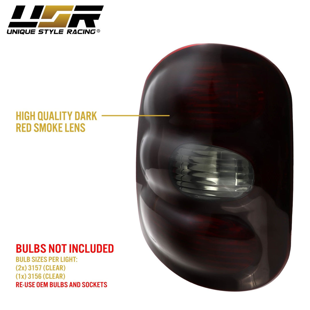 1997 - 2000 Ford F - 150 Step Side Truck & 1997 - 1999 F250 Light Duty Pick Up Tuck Dark Red Smoke Lens Tail Light