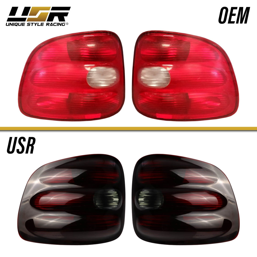 1997 - 2000 Ford F - 150 Step Side Truck & 1997 - 1999 F250 Light Duty Pick Up Tuck Dark Red Smoke Lens Tail Light