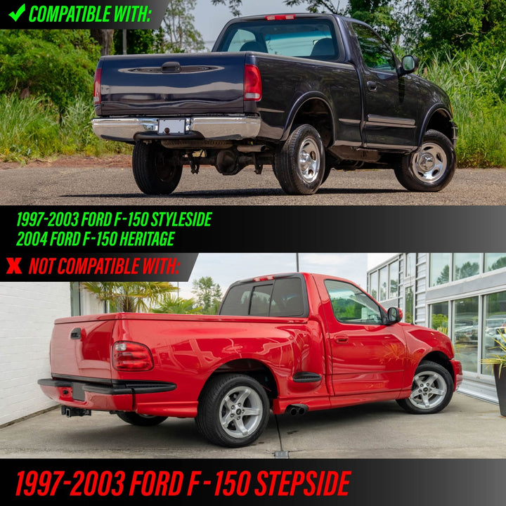 1997 - 2003 Ford F - 150 & 1999 - 2007 F - 250, F - 350, F - 450, F - 550 Super Duty Dark Red Smoke Lens Tail Lights