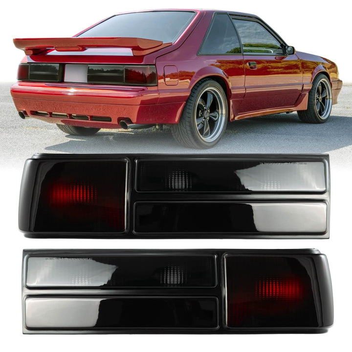 1987 - 1993 Ford Mustang Dark Red Smoke or All Smoke Lens Tail Lights