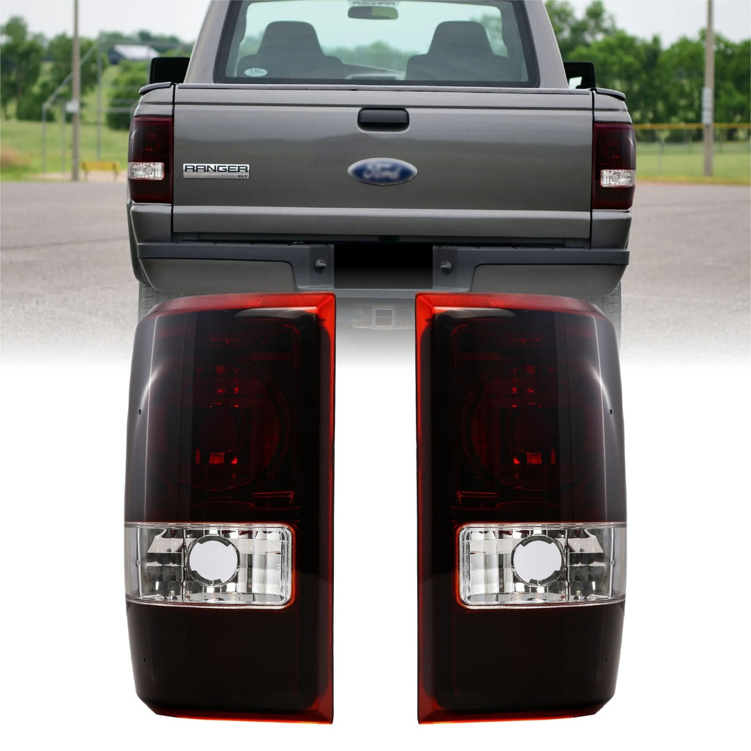 2001 - 2011 Ford Ranger Pickup Dark Red Smoked Lens Tail Lights