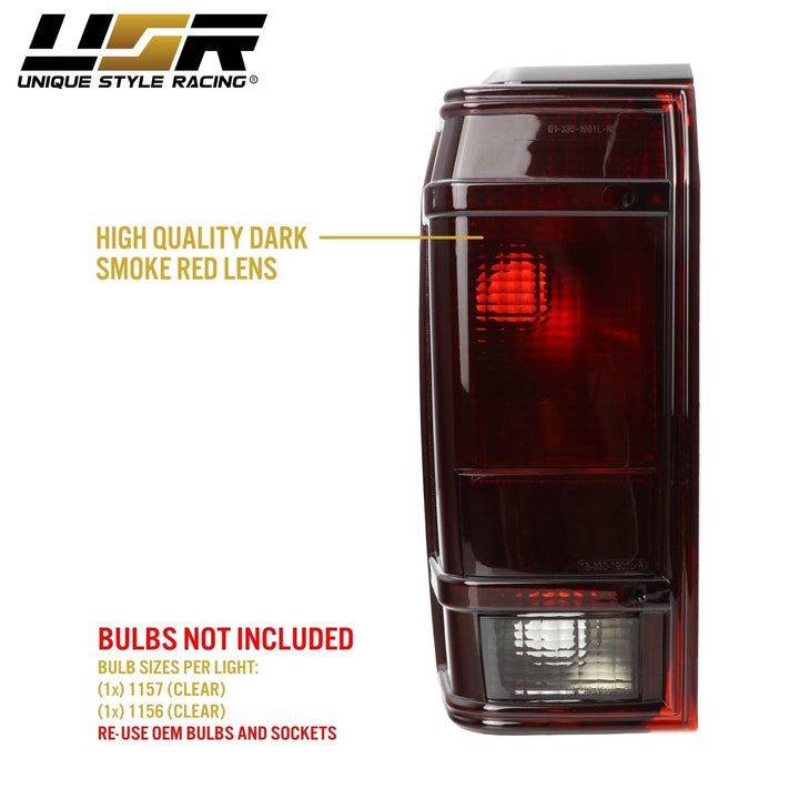 1983 - 1992 Ford Ranger Pickup Truck & 1984 - 1990 Bronco II Small SUV Dark Red Smoked Lens Tail Lights