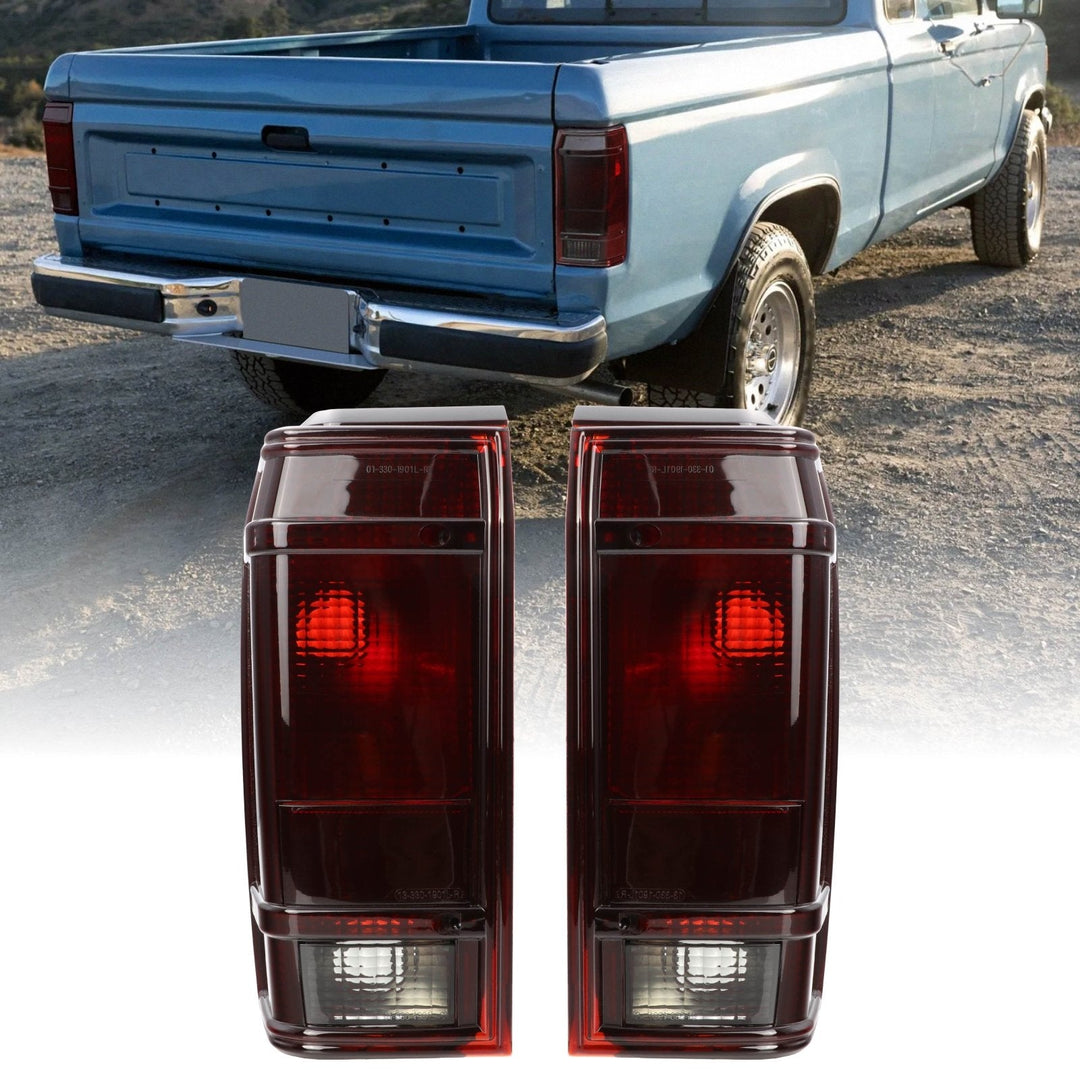 1983 - 1992 Ford Ranger Pickup Truck & 1984 - 1990 Bronco II Small SUV Dark Red Smoked Lens Tail Lights