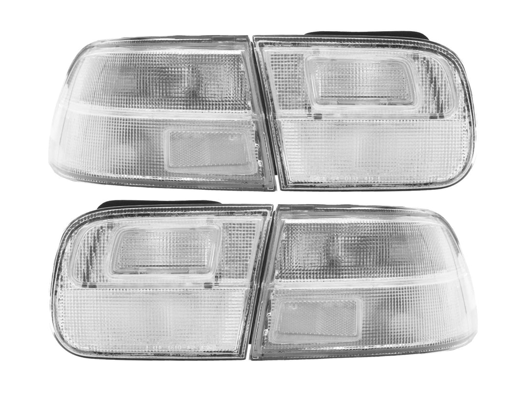 1992 - 1995 Honda Civic 2D Coupe / 4D Sedan JDM EG Style All Clear 4PC Tail Lights