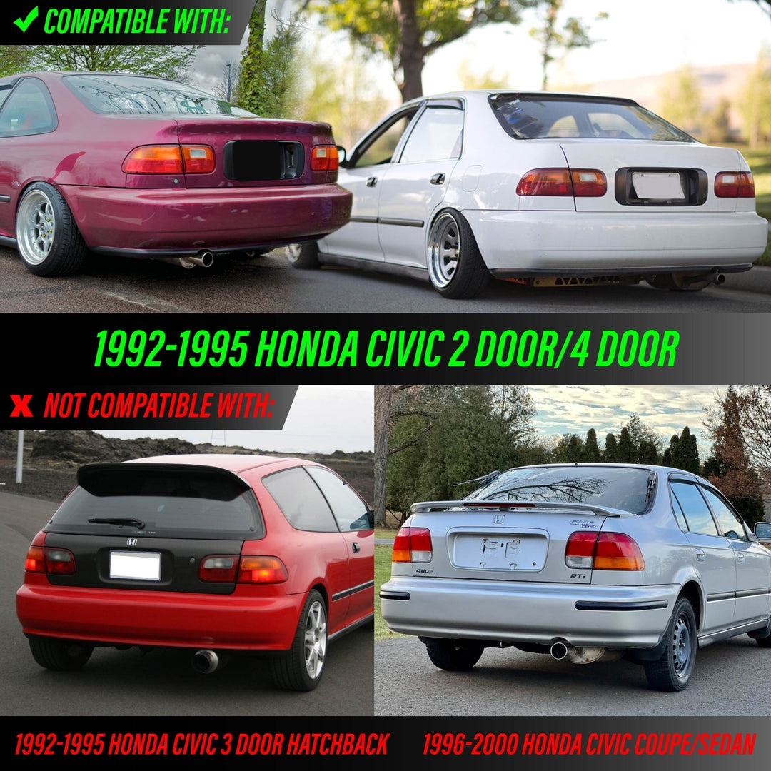 1992 - 1995 Honda Civic 2D Coupe / 4D Sedan JDM EG Style All Clear 4PC Tail Lights