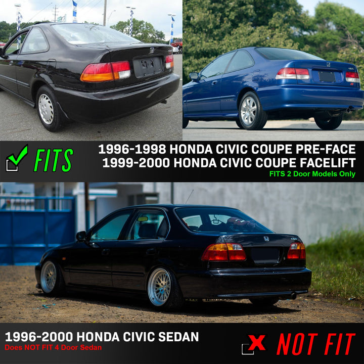 1996-2000 Honda Civic 2D Coupe EK JDM All Clear 4pcs Rear Tail Light