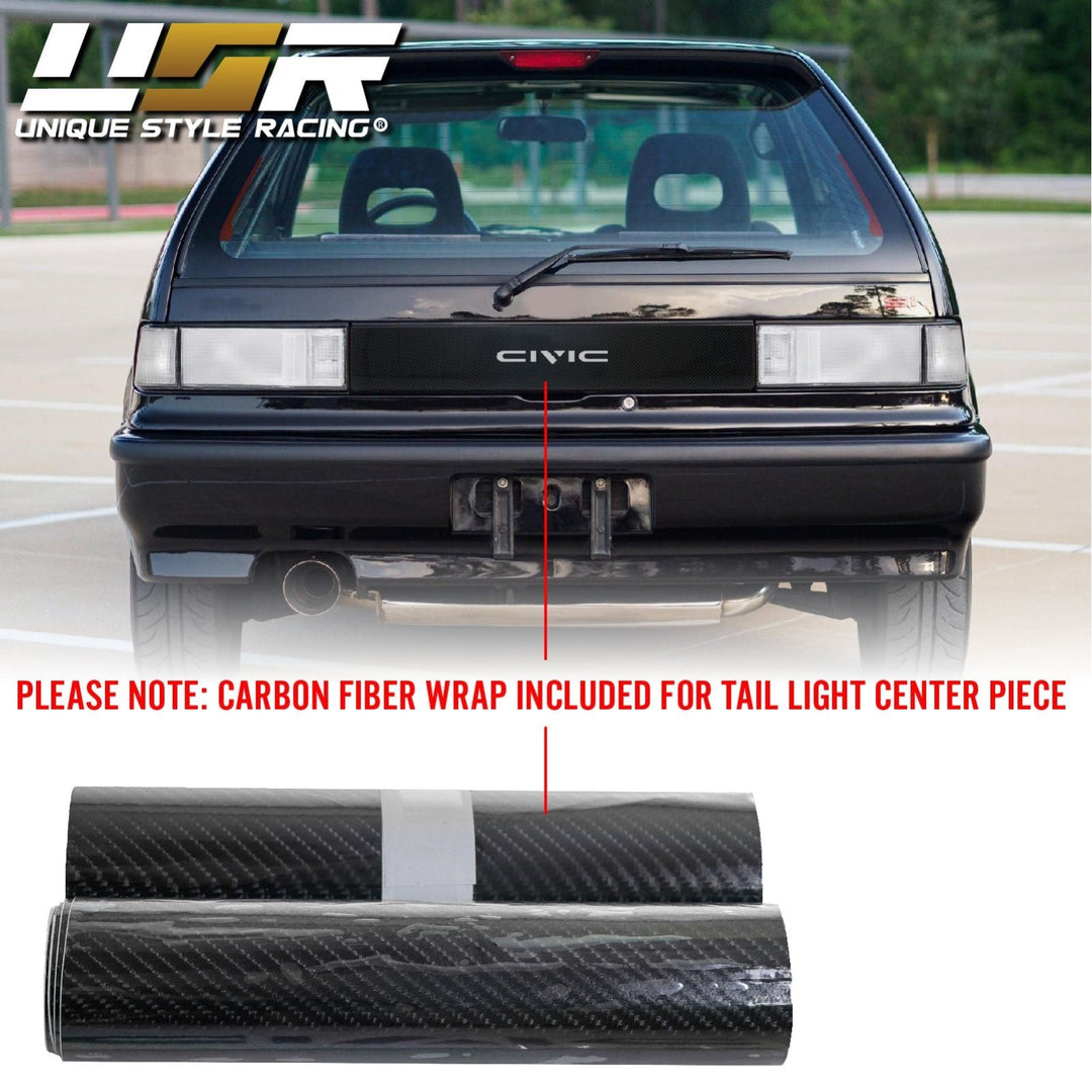 1988 - 1991 Honda Civic 3D Hatch Si JDM SiR Style ALL CLEAR 2PC Tail Light