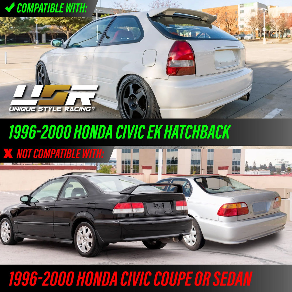 1996-2000 Honda Civic 3D Hatchback EK JDM SiR Style All Clear Lens Tail Light