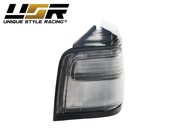 1990 - 1991 Honda Civic 4D Sedan JDM SiR Style All Clear Tail Light + Black Center Panel Wrap