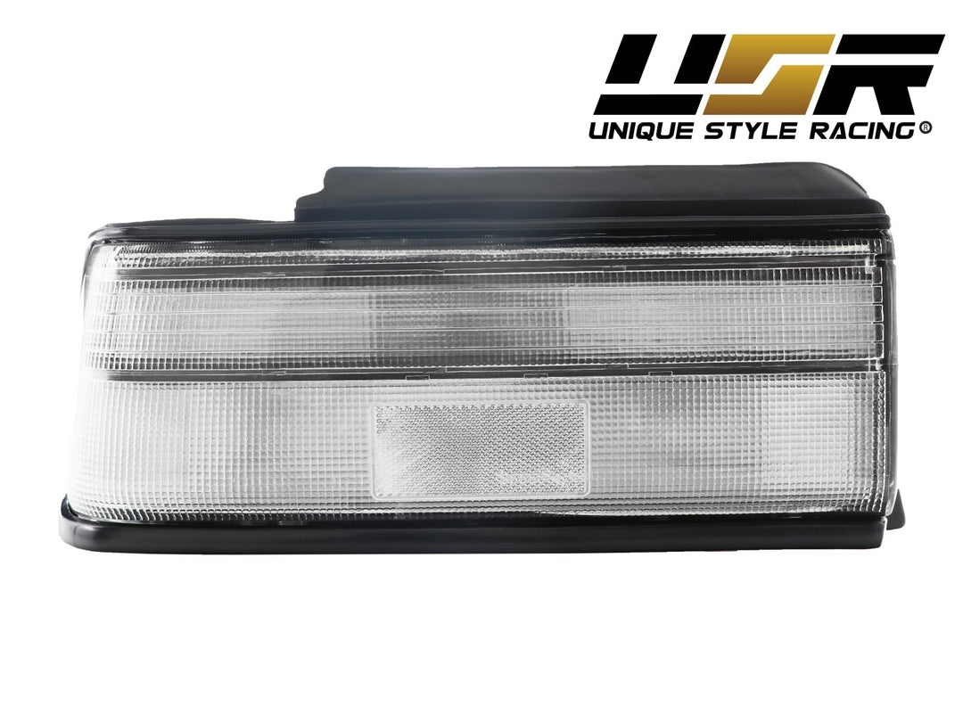 1990 - 1991 Honda Civic 4D Sedan JDM SiR Style All Clear Tail Light + Black Center Panel Wrap