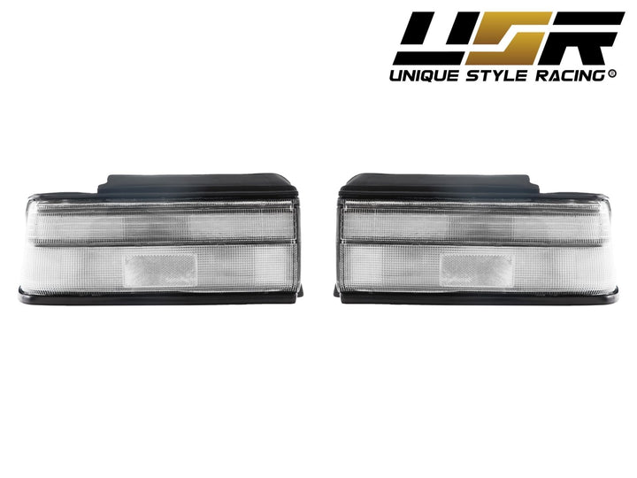 1990 - 1991 Honda Civic 4D Sedan JDM SiR Style All Clear Tail Light + Black Center Panel Wrap