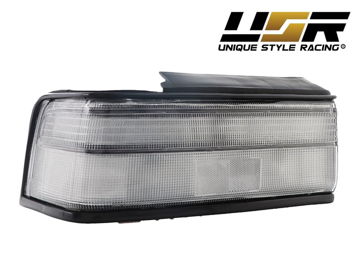 1990 - 1991 Honda Civic 4D Sedan JDM SiR Style All Clear Tail Light + Black Center Panel Wrap