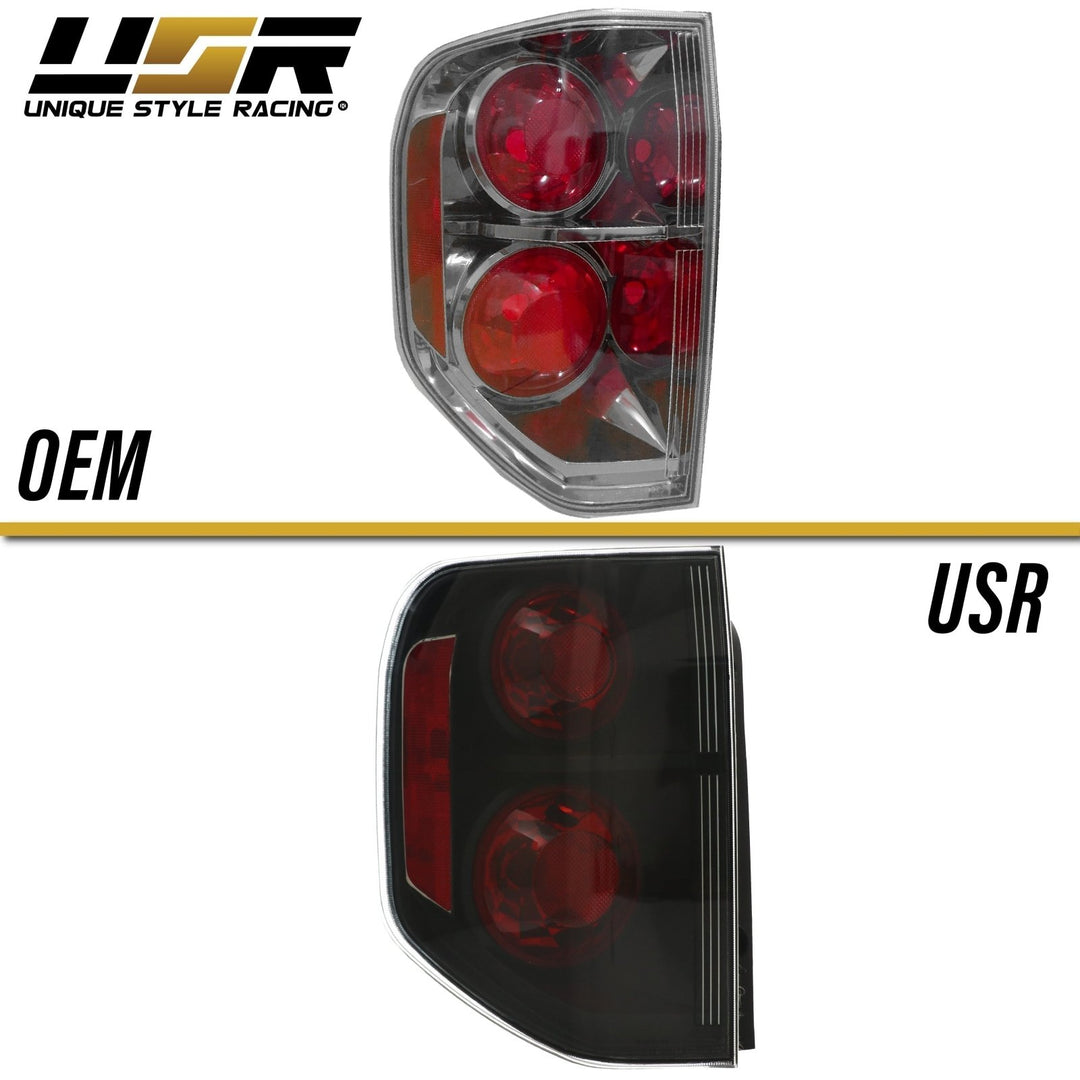 2003 - 2008 Honda Pilot JDM Style Black/Smoke Rear Tail Light Set