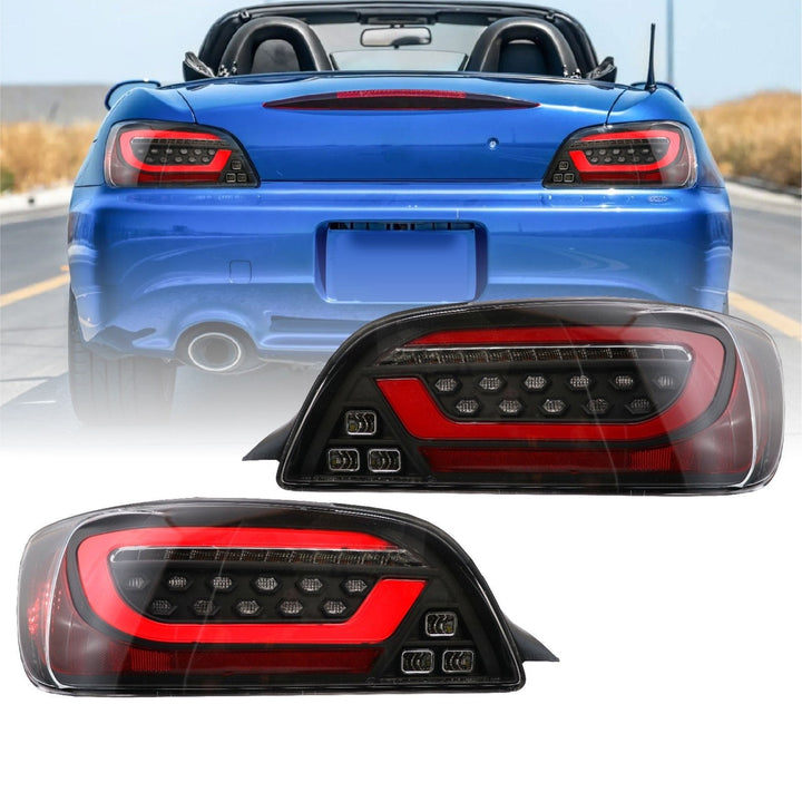 2000 - 2009 Honda S2000 - AP1/AP2 Black/Clear or Black Chrome/Smoke Rear LED Light Bar Tail Light Set