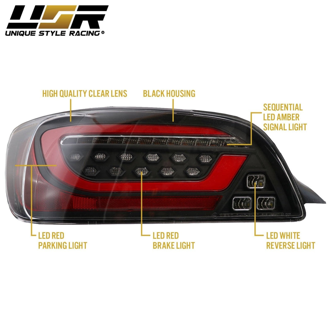 2000 - 2009 Honda S2000 - AP1/AP2 Black/Clear or Black Chrome/Smoke Rear LED Light Bar Tail Light Set