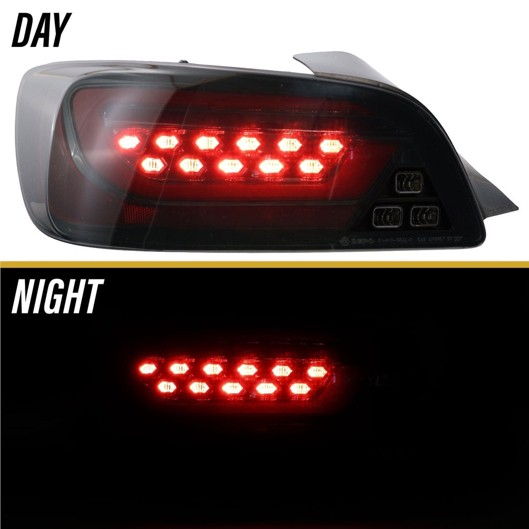 2000 - 2009 Honda S2000 - AP1/AP2 Black/Clear or Black Chrome/Smoke Rear LED Light Bar Tail Light Set