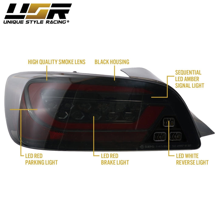 2000 - 2009 Honda S2000 - AP1/AP2 Black/Clear or Black Chrome/Smoke Rear LED Light Bar Tail Light Set