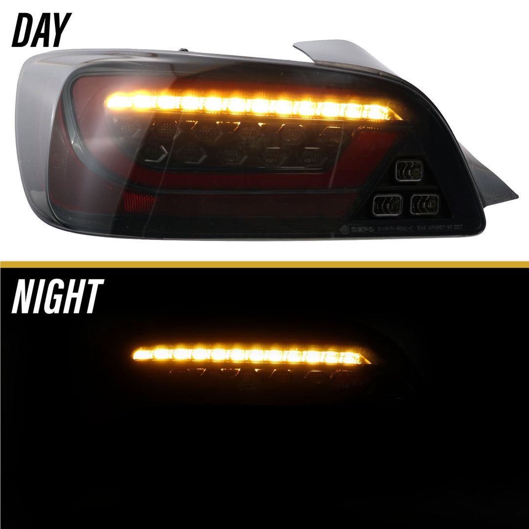 2000-2009 Honda S2000- AP1/AP2 Black/Clear or Black Chrome/Smoke Rear LED Light Bar Tail Light Set