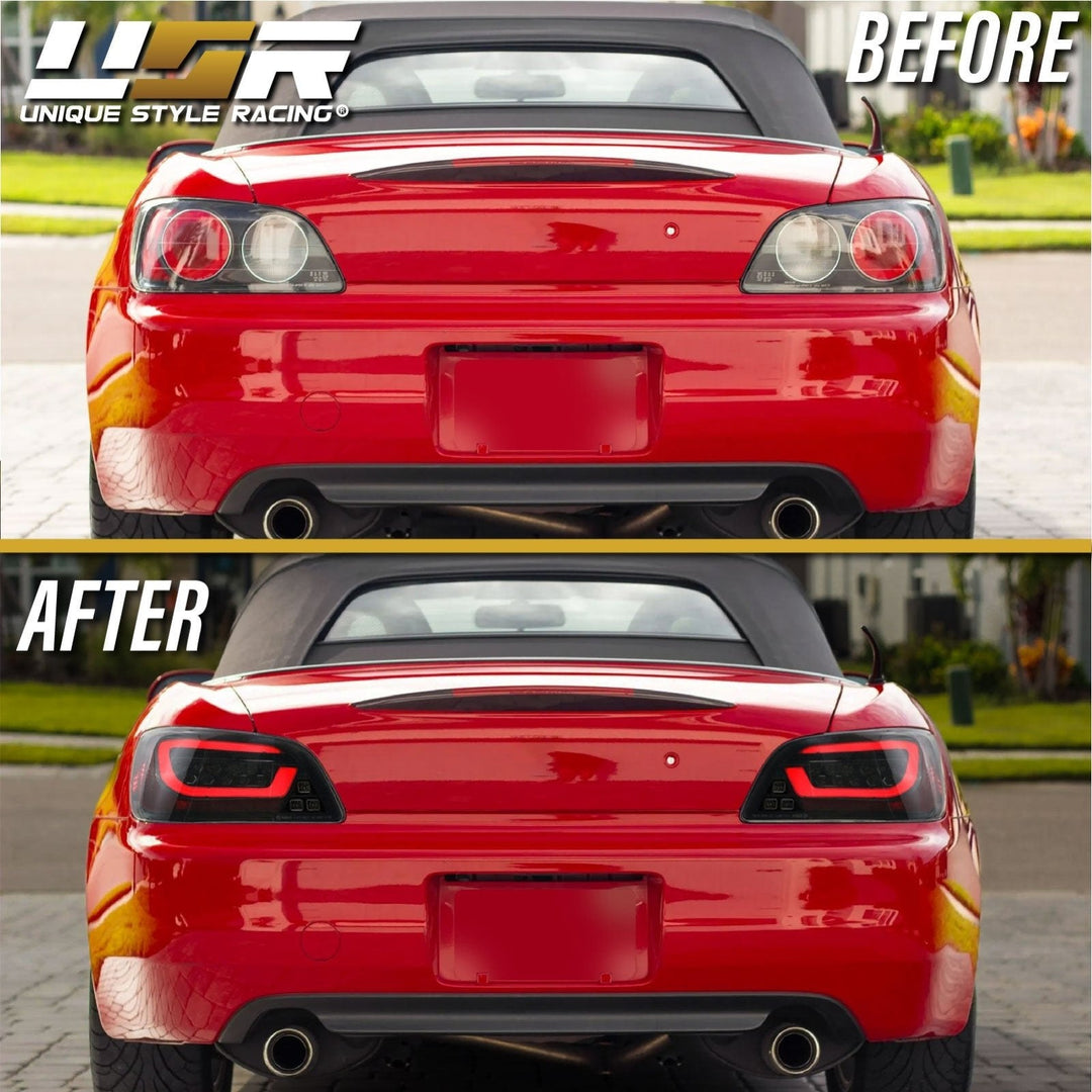 2000 - 2009 Honda S2000 - AP1/AP2 Black/Clear or Black Chrome/Smoke Rear LED Light Bar Tail Light Set