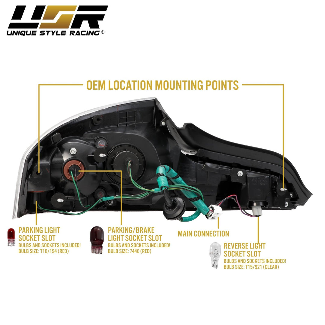 2006 - 2007 Infiniti G35 2 Door Coupe All Clear Lens LED Tail Lights