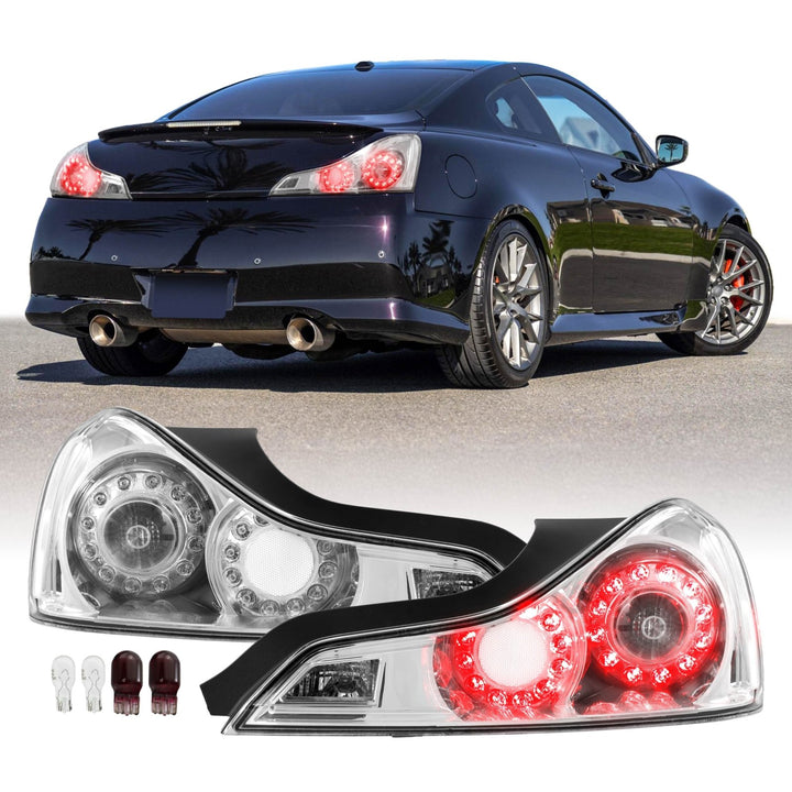 2008 - 2013 Infiniti G37 2 Door Coupe All Clear Lens Tail Lights