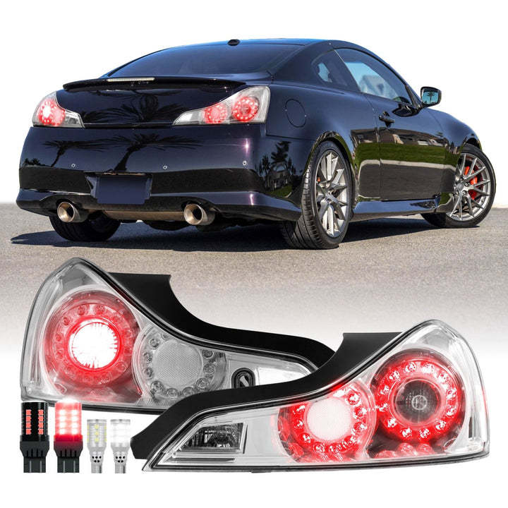 2008 - 2013 Infiniti G37 2 Door Coupe All Clear Lens Tail Lights